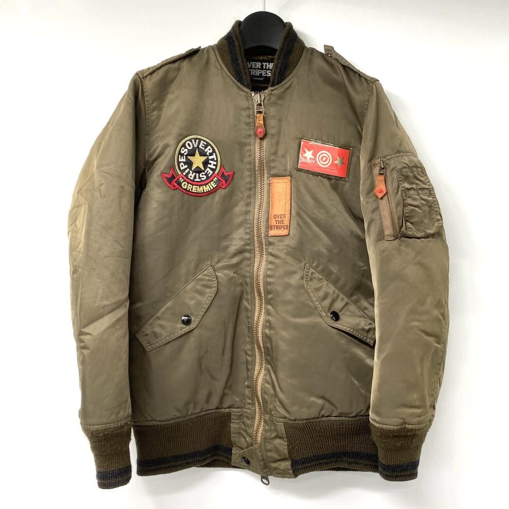 【中古】OVER THE STRiPES! Thinsulate 3M MA-1 サイズS カーキ オーバーザストライプス[17]