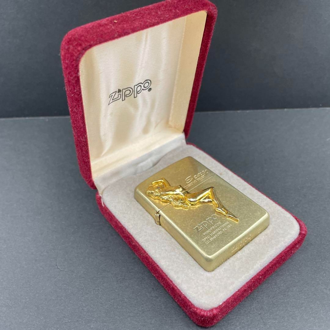 Zippo Sexy LIGHT MY HEART ゴールド立体メタル貼り セクシー