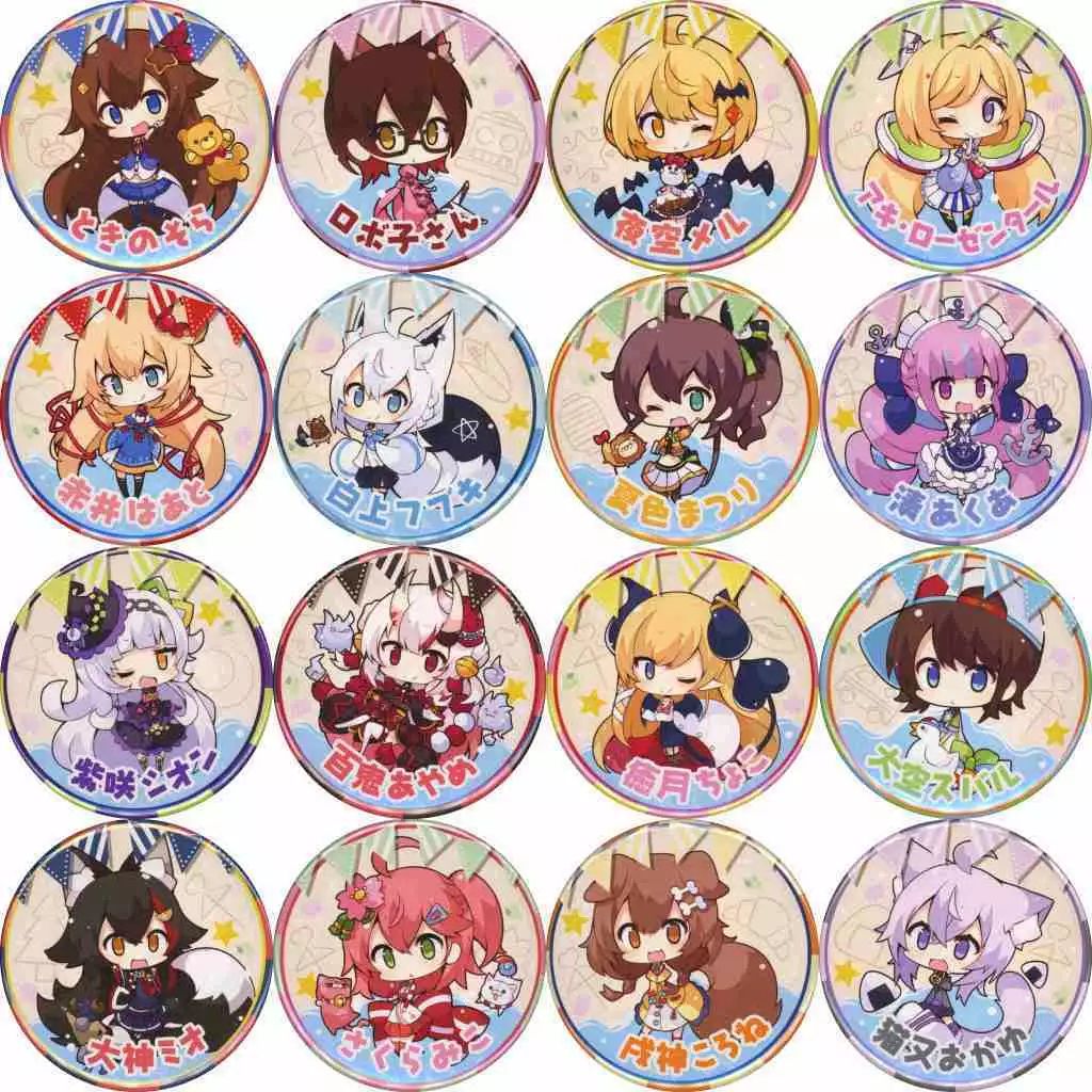 中古】バッジ・ビンズ 全16種セット 「バーチャルYoutuber ホロライブ