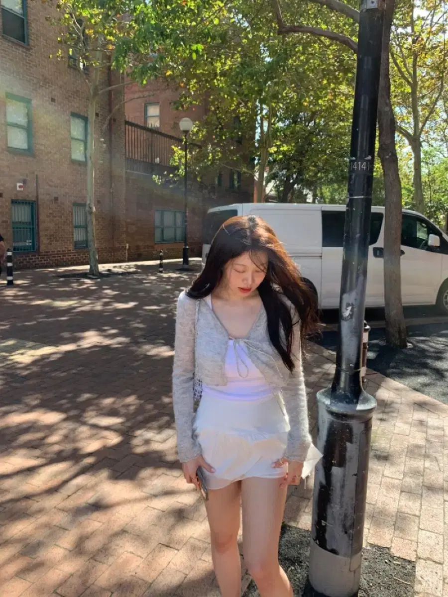 ownt オンt グレー リボン カーディガン