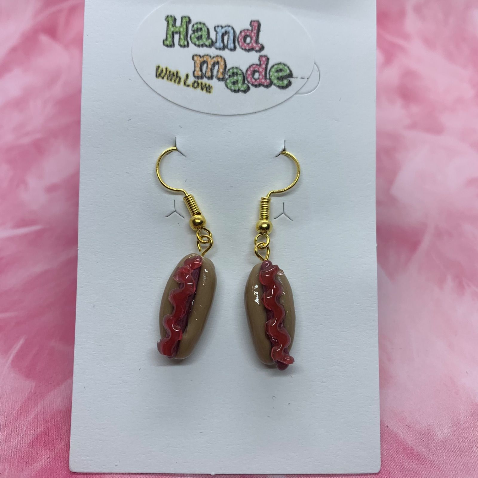 ホットドッグピアス　ミニチュア　可愛い ミニチュアフードピアス ホットドッグ - メルカリ