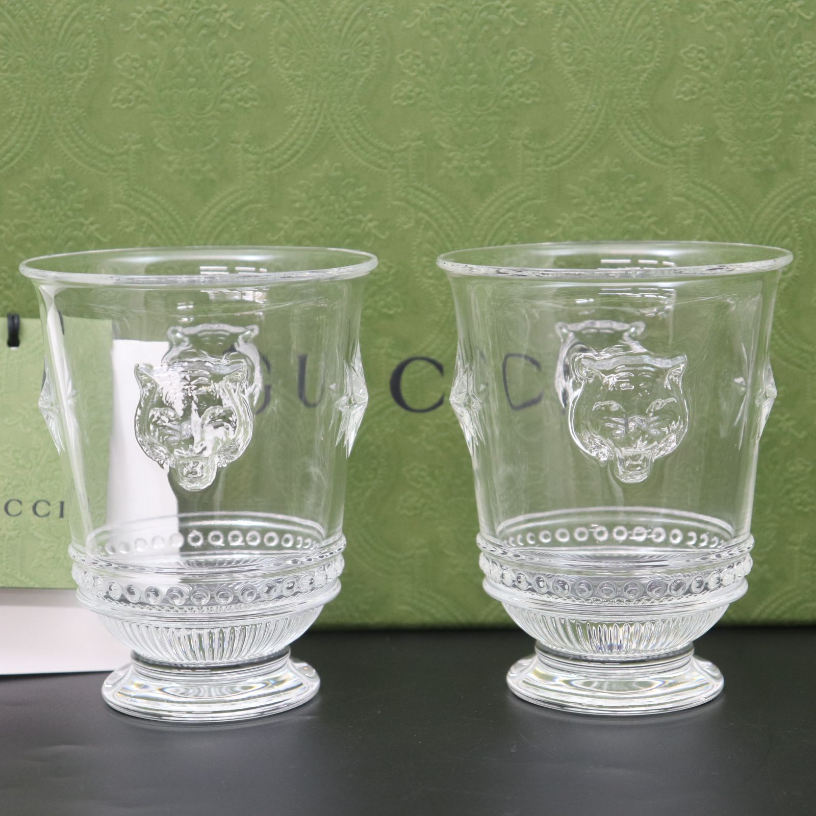 【未使用品】グッチ　【元ペアグラス、出品は1グラスみ】 697878 ライオン 1445_1.jpg