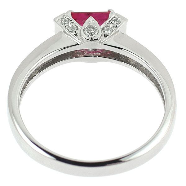 Pt900 ルビー ダイヤモンド リング 0.46ct D0.26ct