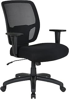 Amazonベーシック デスクチェア メッシュ ワイド座面 肉厚クッション バックサポート付 高耐荷重181kg ブラック 旧ブランド名 Amazonコマーシャル
