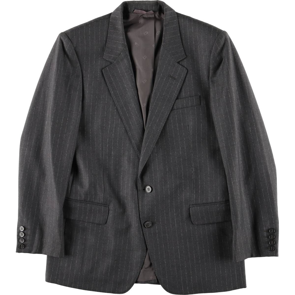 古着 クリスチャンディオール Christian Dior MONSIEUR ストライプ柄 ウールテーラードジャケット 英国製 メンズS相当/evb032644