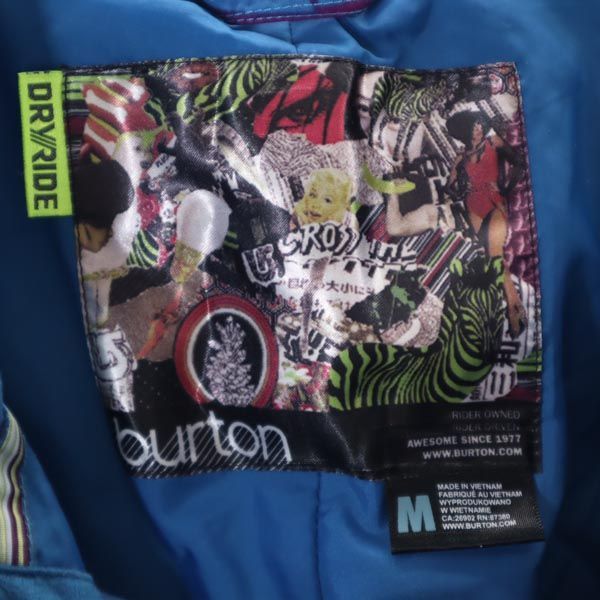 バートン 中綿入り 総柄 スノーボードパンツ M ネイビー系 BURTON スキー ウインタースポーツ ロゴ刺繍 スノボ メンズ 【230120】
