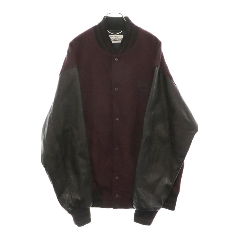ワコマリア　スタジャン　バーガンディ WACKO MARIA (ワコマリア) 23SS LEATHER VARSITY JACKET レザー