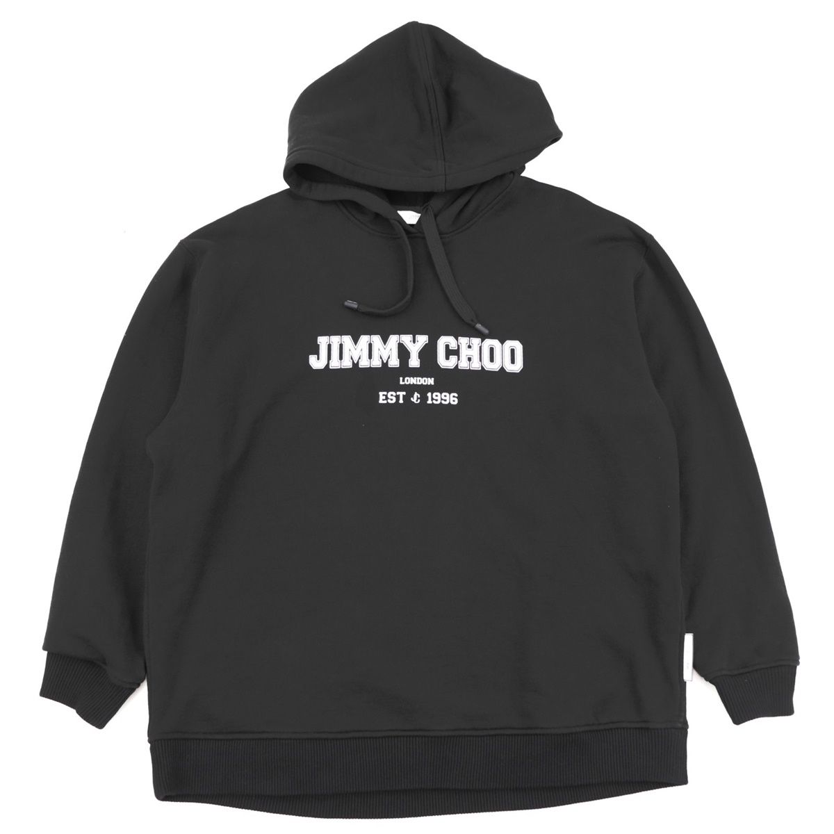美品！JIMMY CHOO オーバーサイズ　ロゴプリント　スウェットパーカー　黒
