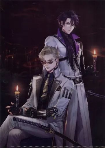 刀剣乱舞 現世遠征 都結び 灯結び展 山鳥毛 日光一文字 複製原画 A3サイズ 中古】クリアファイル 山鳥毛＆日光一文字 灯結び展描きおろしイラスト