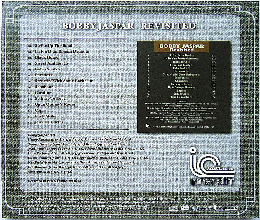 【中古】 Bobby Jaspar ボビージャスパー / Revisited 中古】BOBBY JASPAR ボビー・ジャスパー ／ Revisited 〔CD