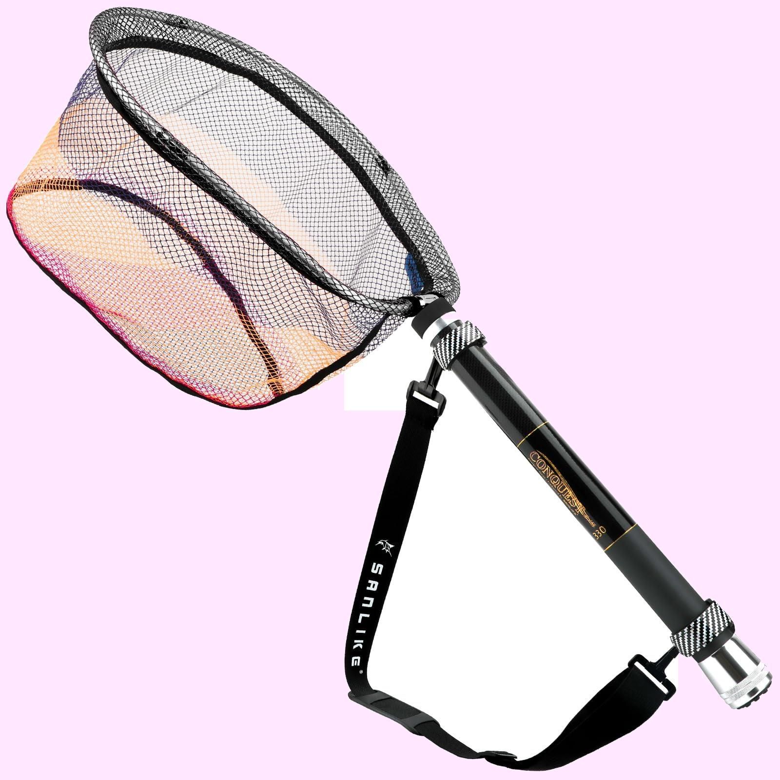 PatternName:2点セット_Style:3.3M SANLIKE ランディングネット伸縮 小継玉の柄 軽量 携帯便利 玉網 折り畳める タモ網 コンパクト淡水海水適用 3.3M