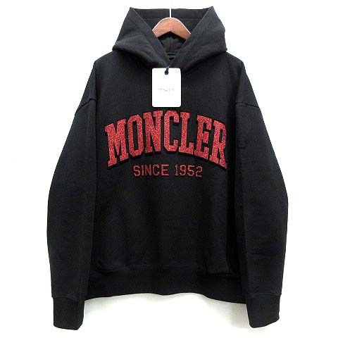 モンクレール MONCLER ラメ フロッキー ロゴ スウェット パーカー 