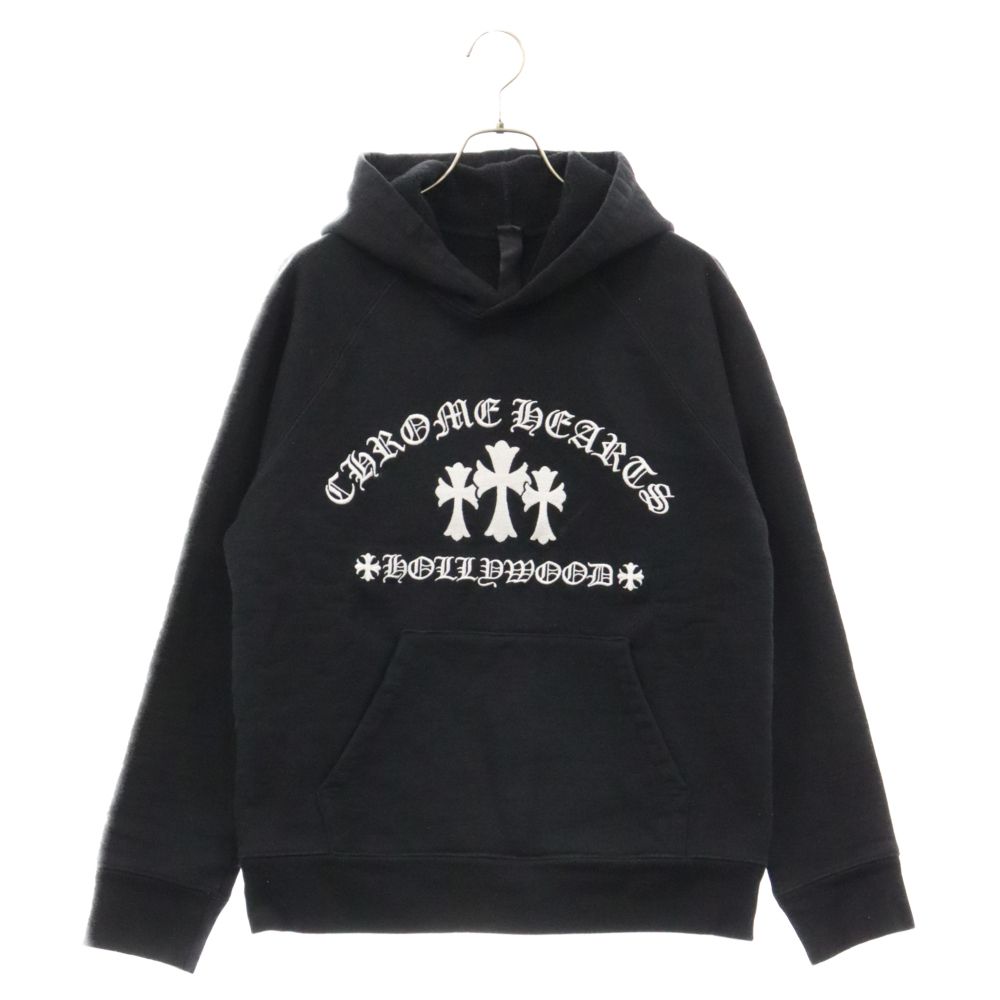 CHROME HEARTS (クロムハーツ) Y NOT Cemetery Cross Pullover Hoodie ワイノット セメタリークロス プルオーバーフーディ スウェット ブラック