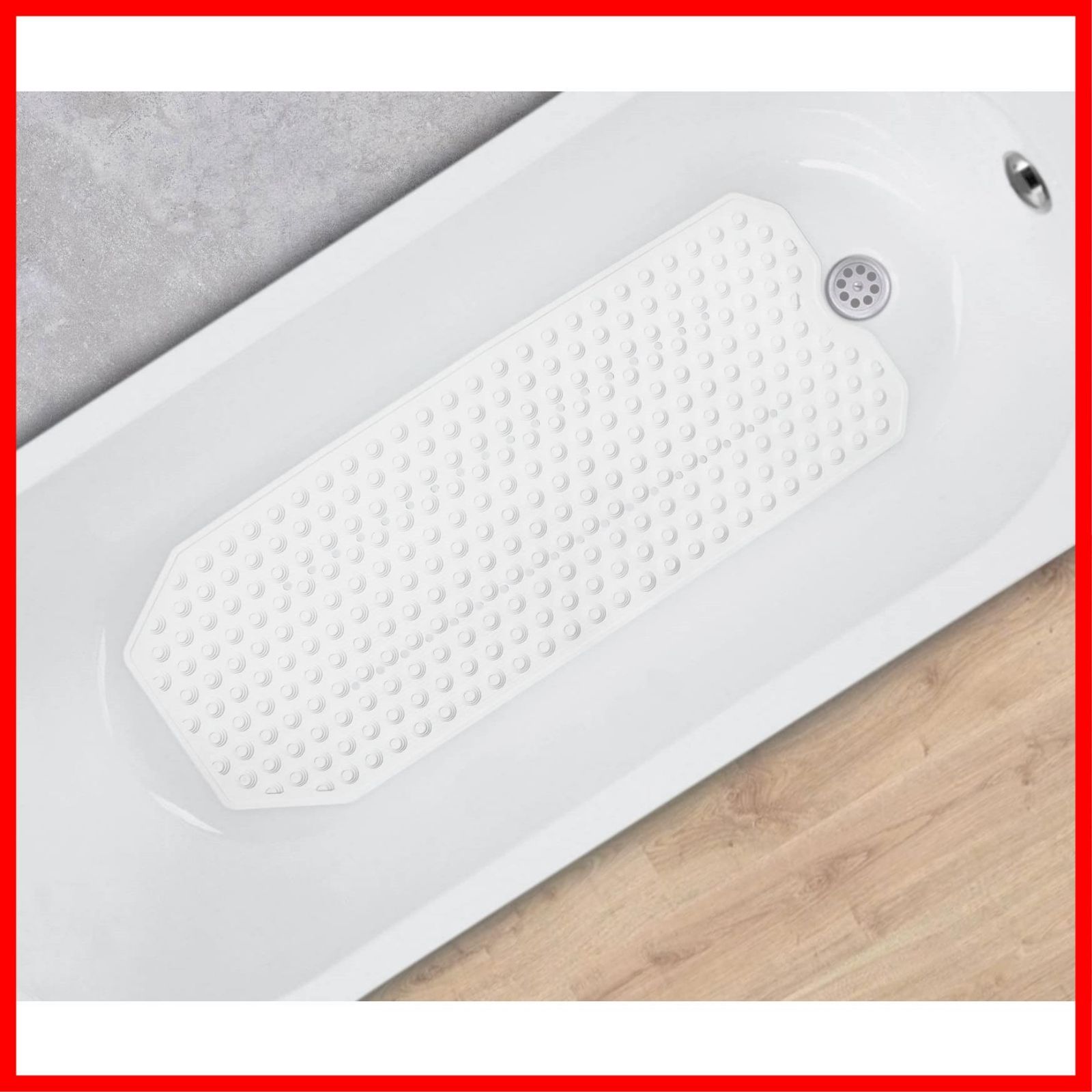 人気商品 滑り止め バスマット 浴槽用 104x40センチ バスマット 大判 バスマット - 洗える シャワーマット ノンスリッ バスルームマット KMINA ウェットエリア用 BPAフリー 天然ゴム100％ ヨーロッパ製