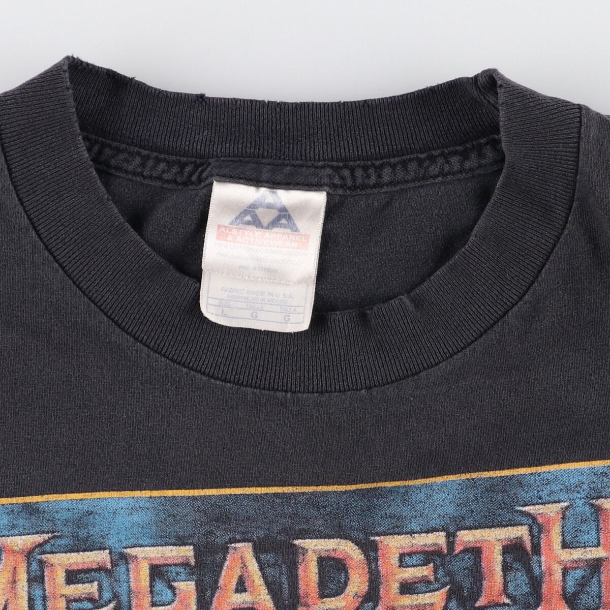 90年代 ALSTYLE APPEREL&ACTIVEWEAR MEGADETH メガデス アルバム RUST IN PEACE バンドTシャツ バンT メンズL ヴィンテージ /evb002177