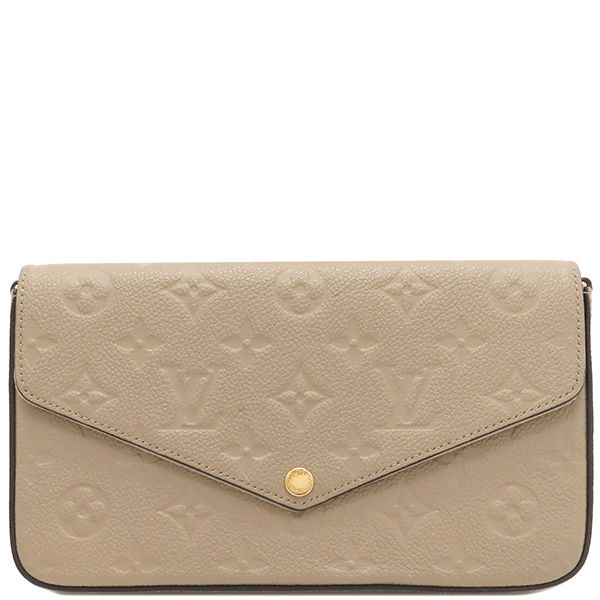 ルイヴィトン LOUIS VUITTON チェーンウォレット ポシェット フェリシー モノグラムアンプラント トゥルトレール ゴールド金具 ベージュ チェーンショルダー M68697 RFID