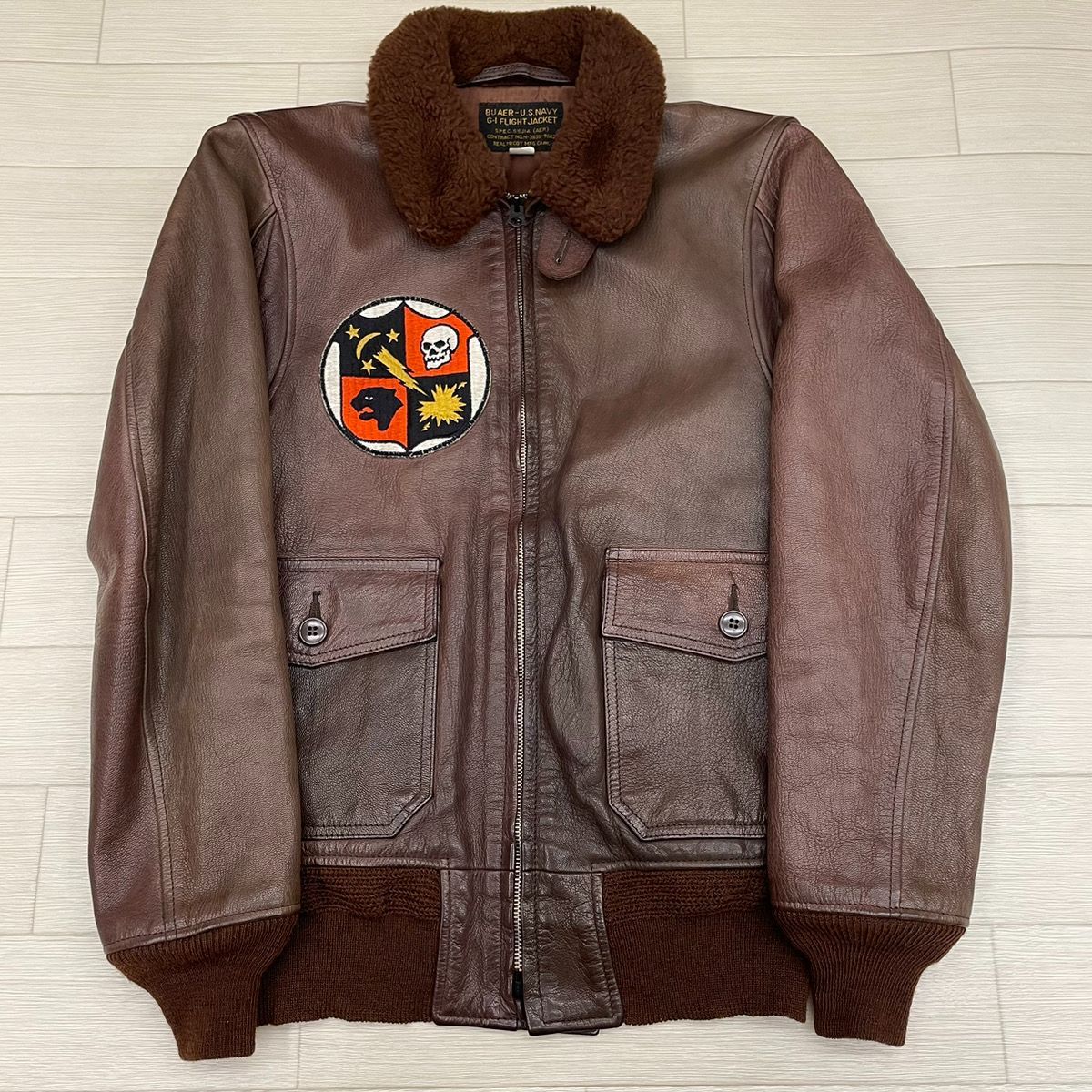 The REAL McCOY'S ザ リアルマッコイズ 襟ボア BUAER US NAVY G-1 FLIGHT JACKET フライトジャケット  55J14 size38 茶 ブラウン S-254 - メルカリ