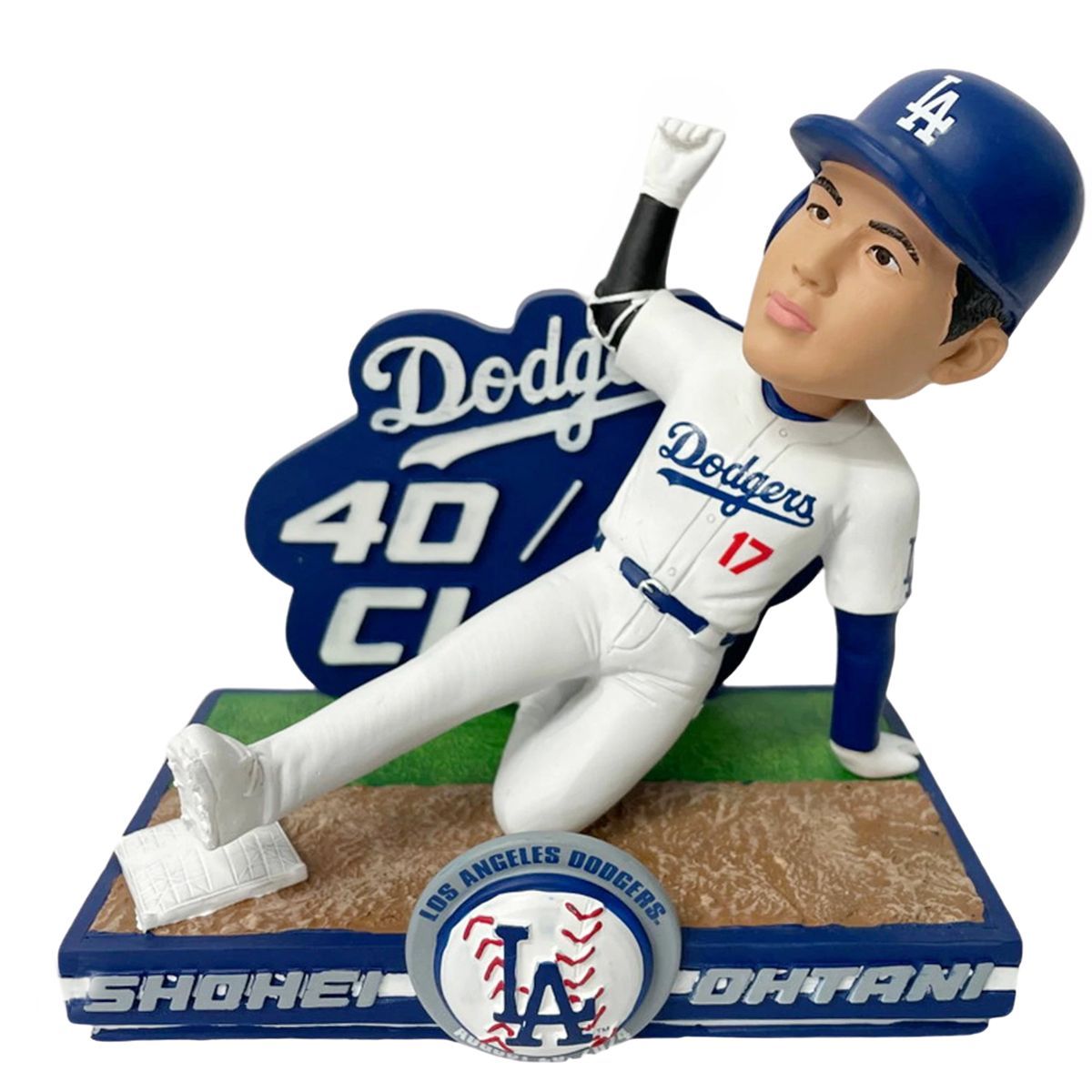 FOCO 大谷翔平 グッズ 40-40クラブ スライディング ボブルヘッド 8インチ 20.3cm シリアルナンバー入り MLB メジャーリーグ公式 グッズ ロサンゼルス ドジャース フィギュア 置物 背番号17 17番