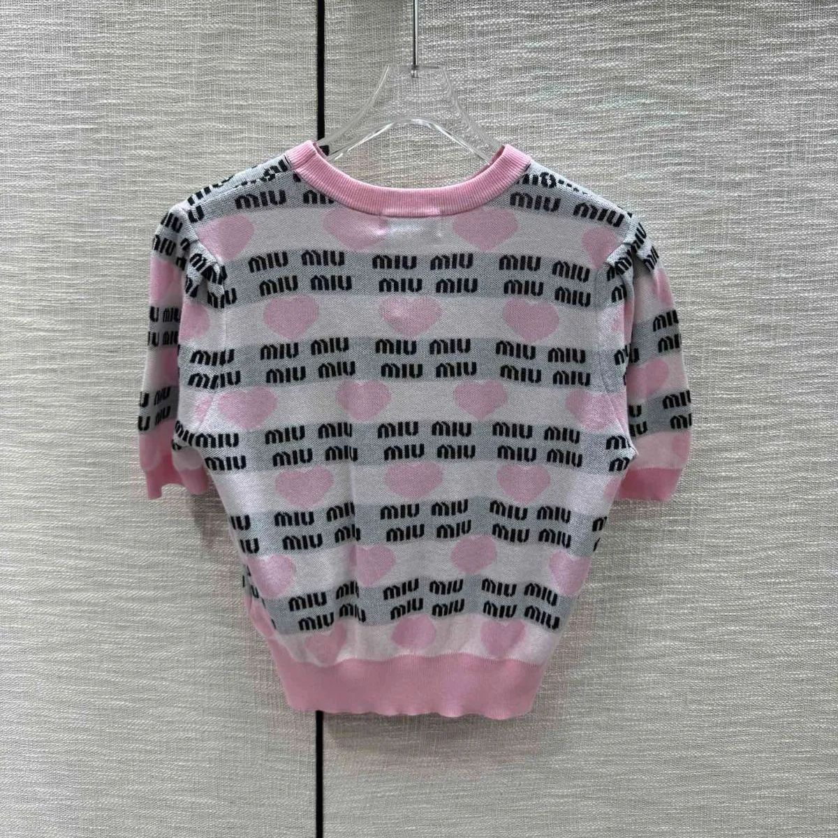 ミュウミュウ MIUMIU ニット ボーダーTシャツ - メルカリ