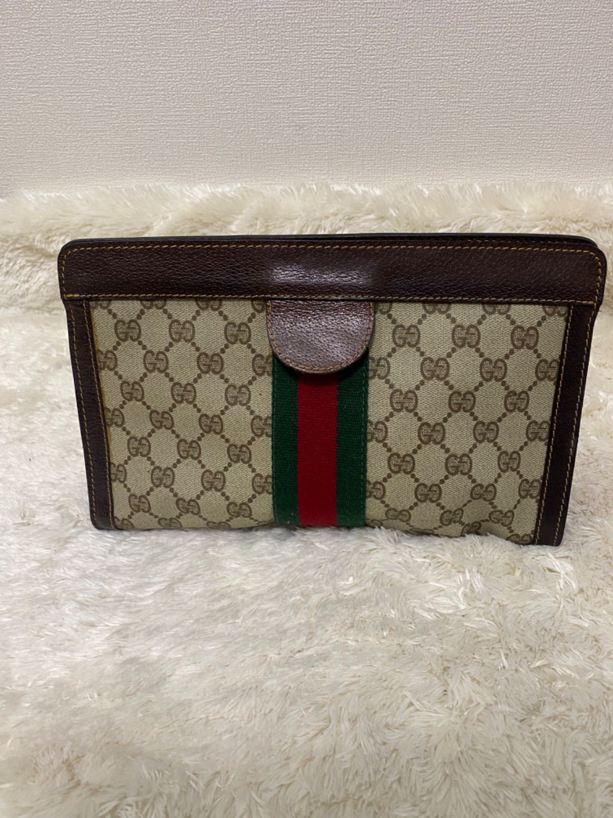 ☆GUCCI オールドグッチ シェリーライン GGキャンバス セカンドバッグ