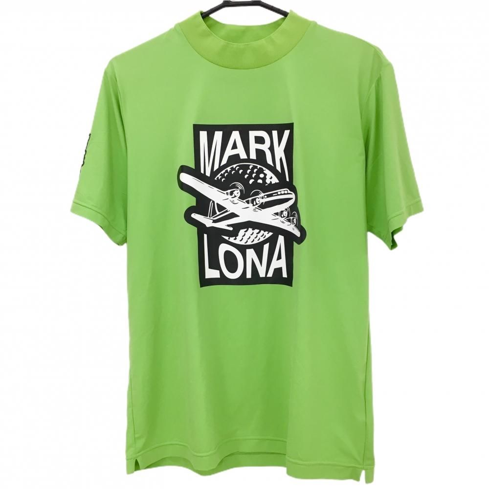 MARK＆LONA ハイネック 半袖 48 美品 MARK&LONA マークアンドロナ 半袖ハイネックシャツ ブルー