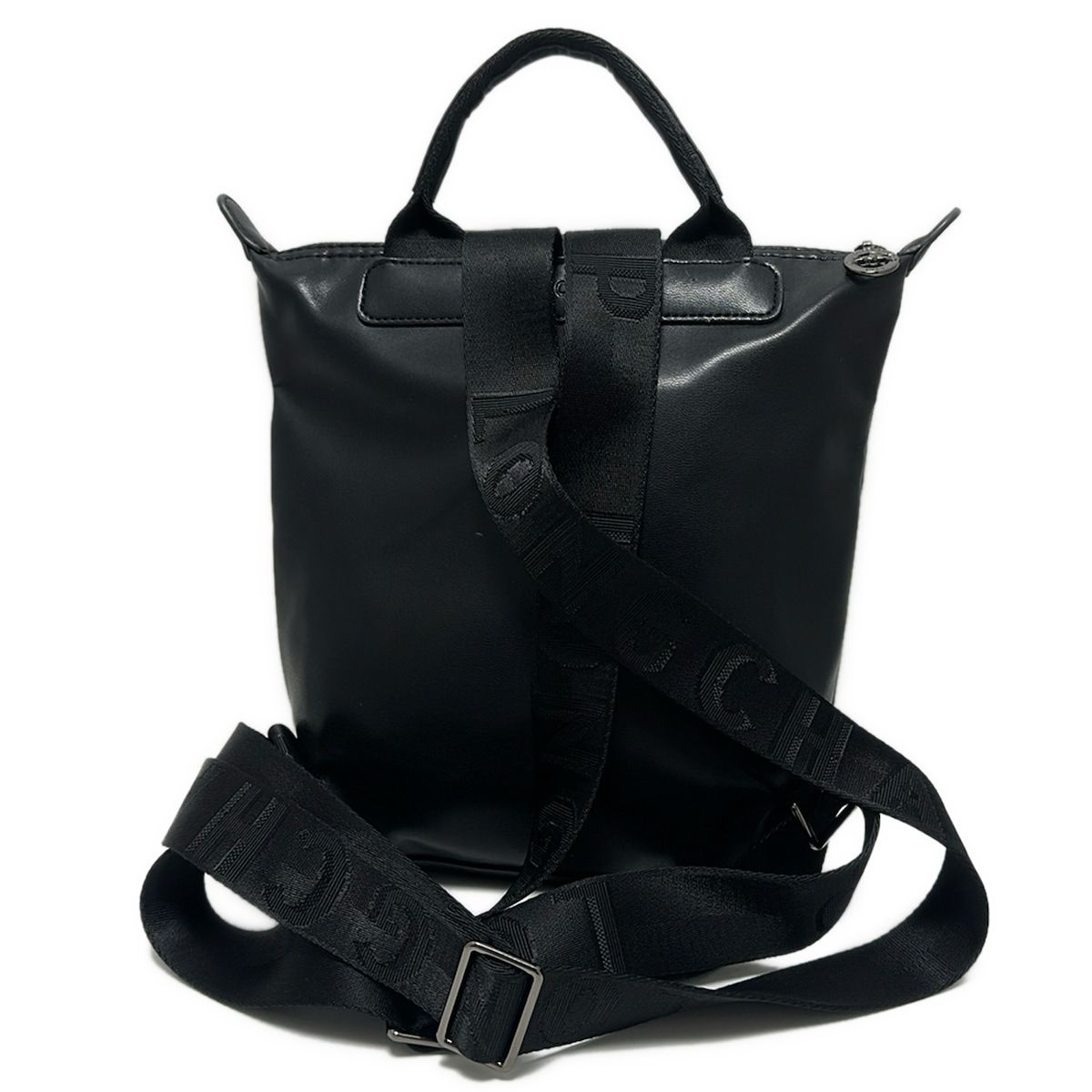 LONGCHAMP(ロンシャン) リュックサック - 黒 レザー - メルカリ