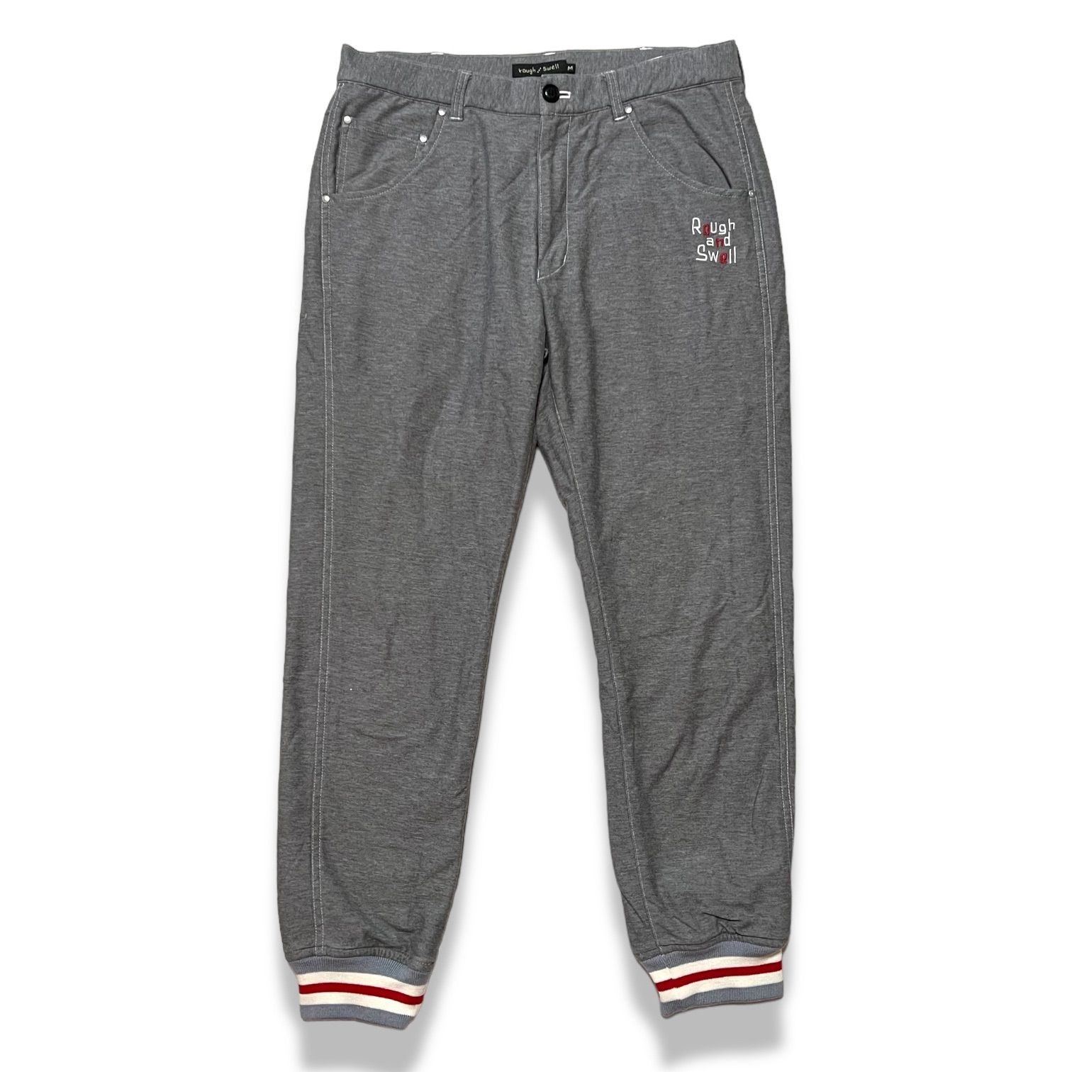 メンズ 美品 ROUGH and SWELL BOLT サイズM グレー ジョガーパンツ 裏  
