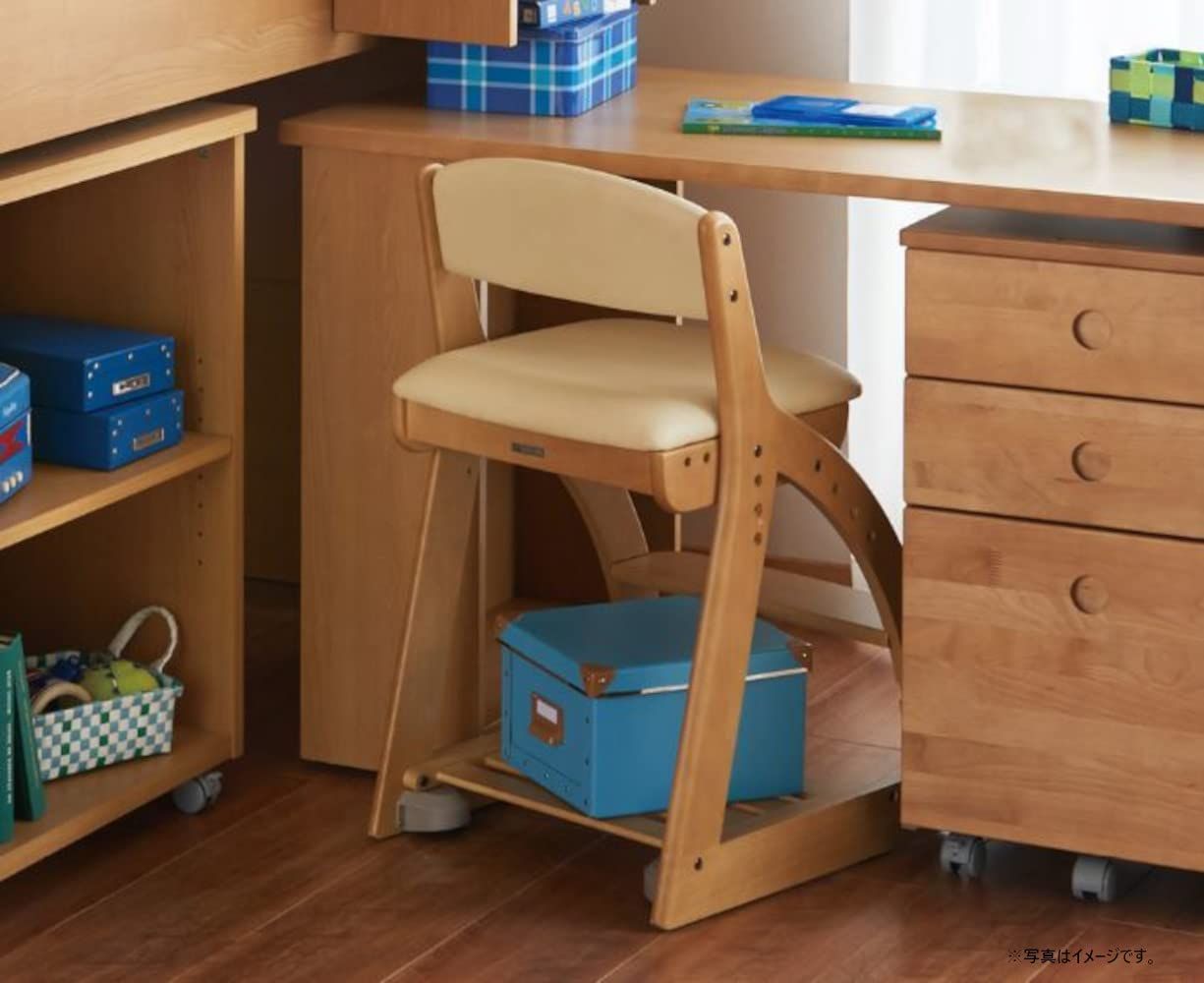 在庫処分 4ステップチェア SH440 470 500 530cm 外寸 アイボリー色 サイズ W413×D495～545×H750mm NS|アイボリー FDC-055NSIV 学習椅子 KOIZUMI コイズミ学習机