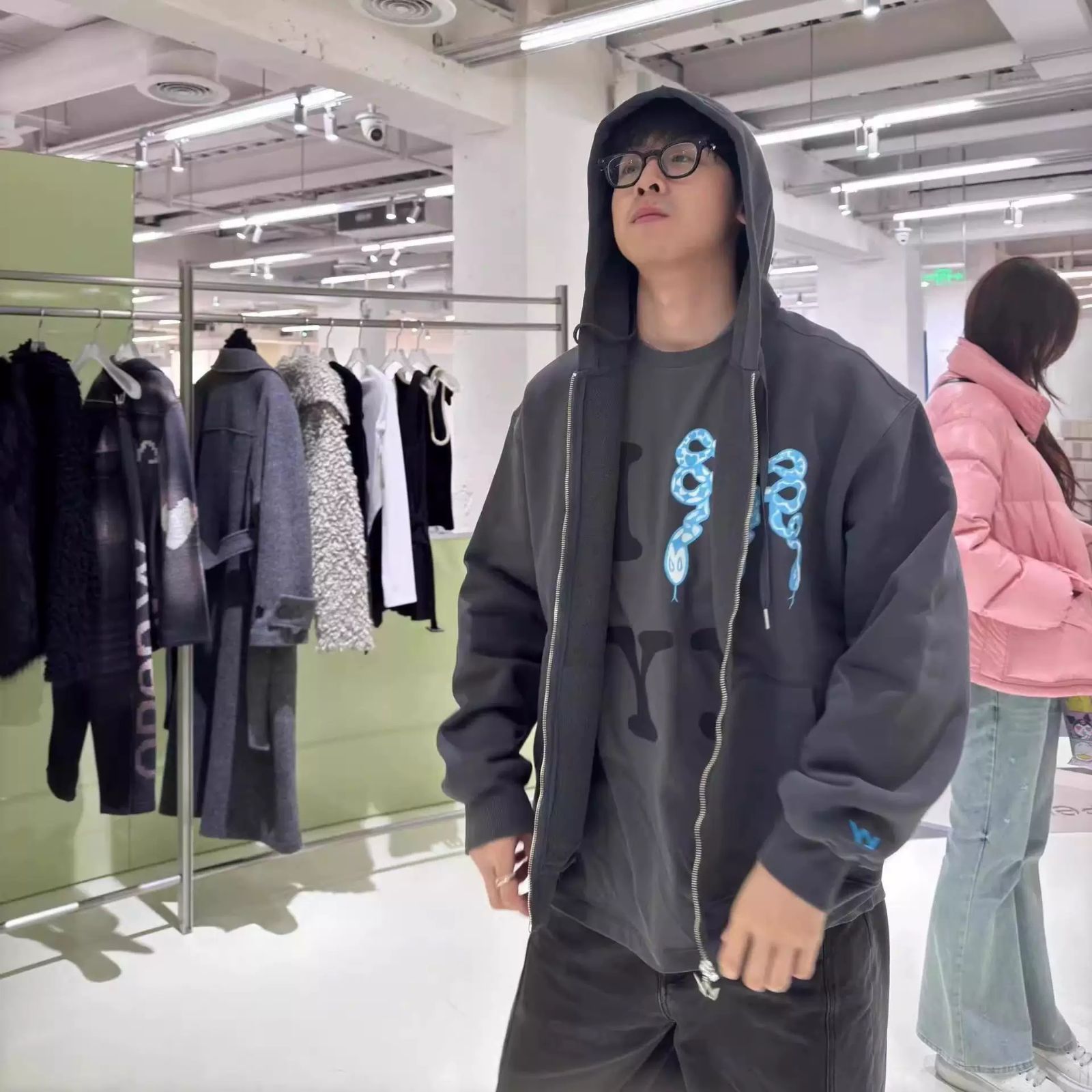 OPEN YY オープンワイワイ パーカー BLUE RIBBON SNAKE HOODIE