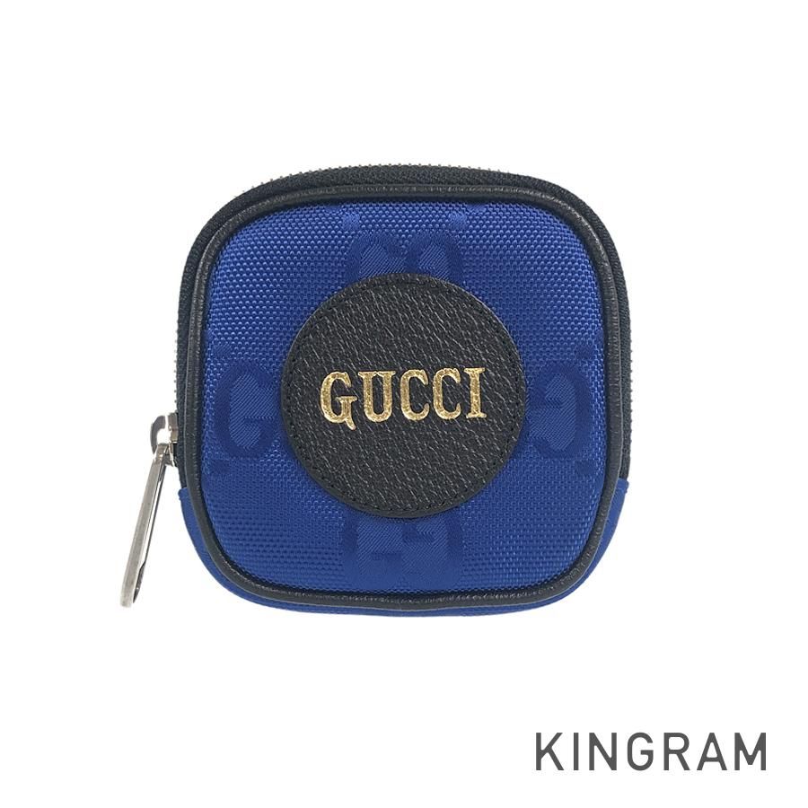 グッチ GUCCI オフザグリッド ブルー キャンバス レザー コインケース-