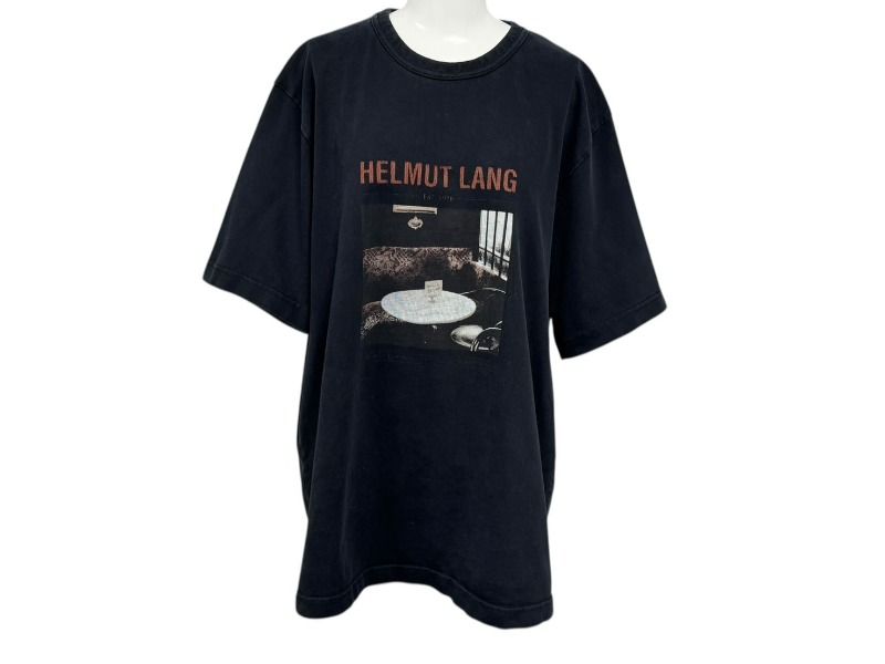 HELMUT LANG ヘルムートラング ロゴプリント半袖Tシャツ ブラック  