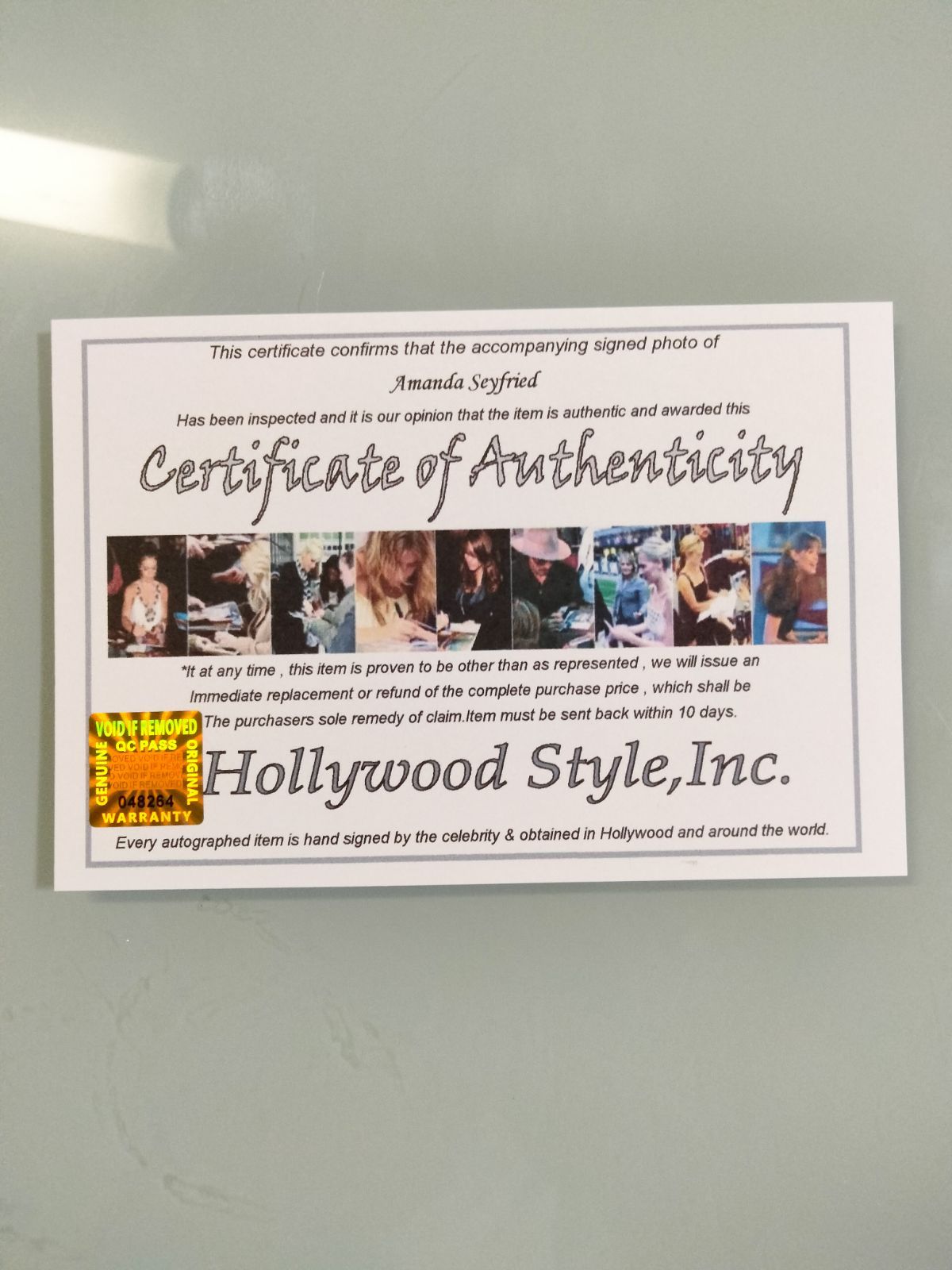 アマンダ・サイフリッド直筆サイン入り2Lサイズ写真…マンマ・ミーア