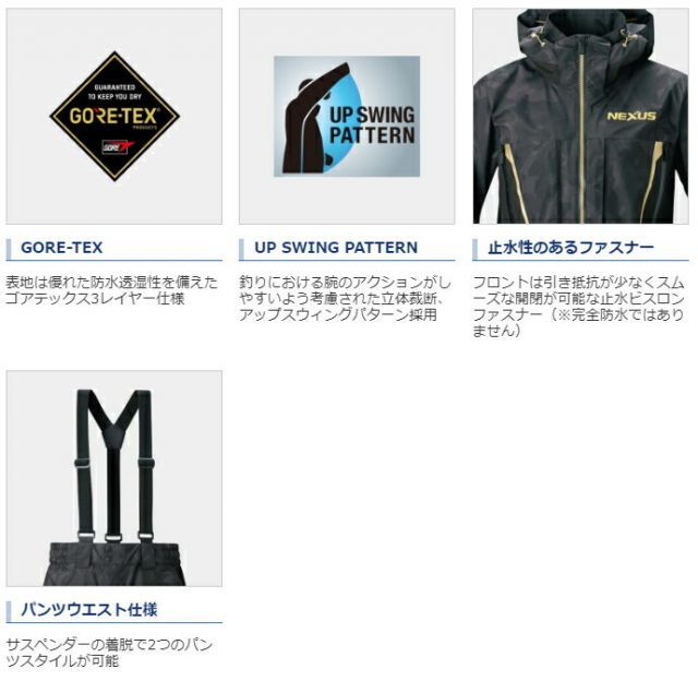 シマノ ゴアテックス ネクサスレインウェアセット(L) シマノ ネクサス