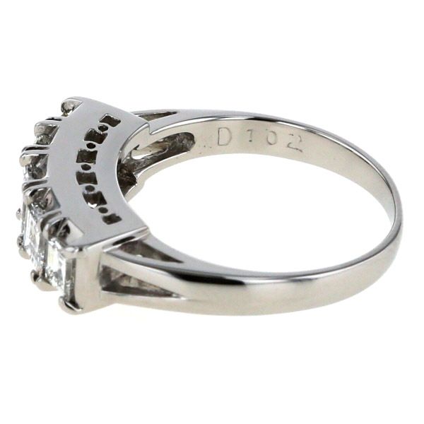 Pt900 プラチナ リング ダイヤモンド 1.02ct スクエアカット 5粒 