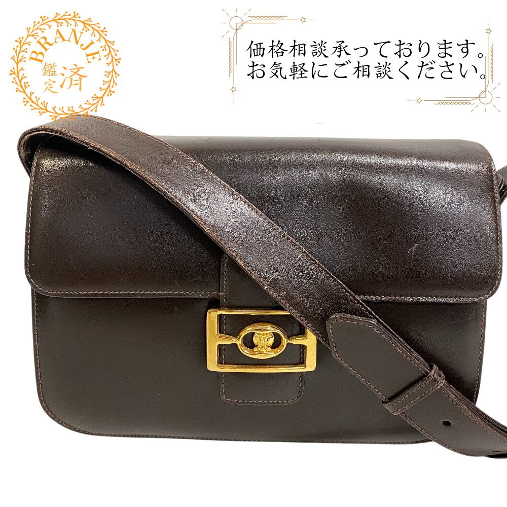 CELINE ショルダーバッグ トリオンフ 黒 ヴィンテージ CELINE - セリーヌ CELINE ショルダーバッグ トリオンフ