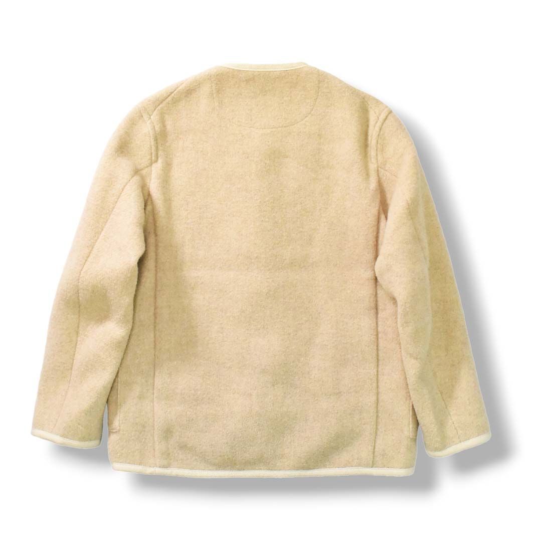 DANTON ウールモッサ ノーカラージャケット レディース ベージュ 36