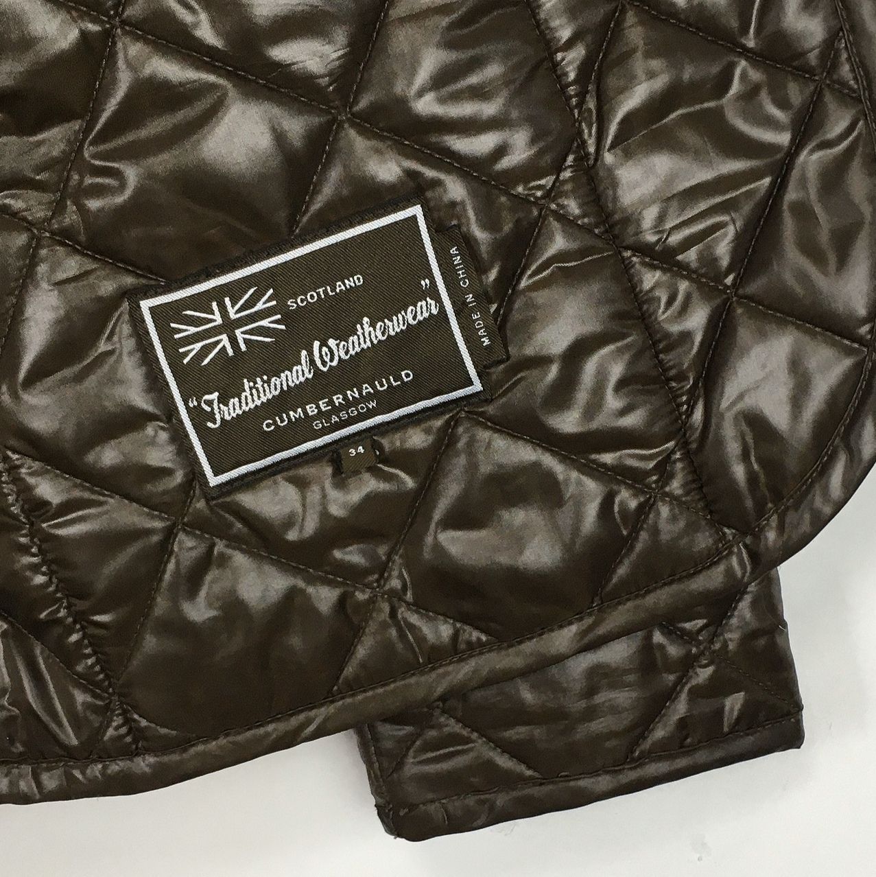 トラディショナル ウェザーウェア スタンドカラー キルティングジャケット 茶色