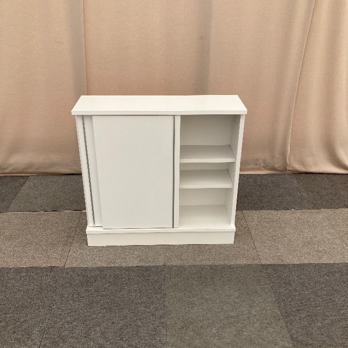 【中古】 ローキャビネット 引違い ホワイト キャビネット 書庫 引き戸 引違 引戸書庫 引違い保管庫 ファイル 扉付き 収納棚 書類棚 業務用 保管庫 収納庫 書棚 システム収納庫 棚