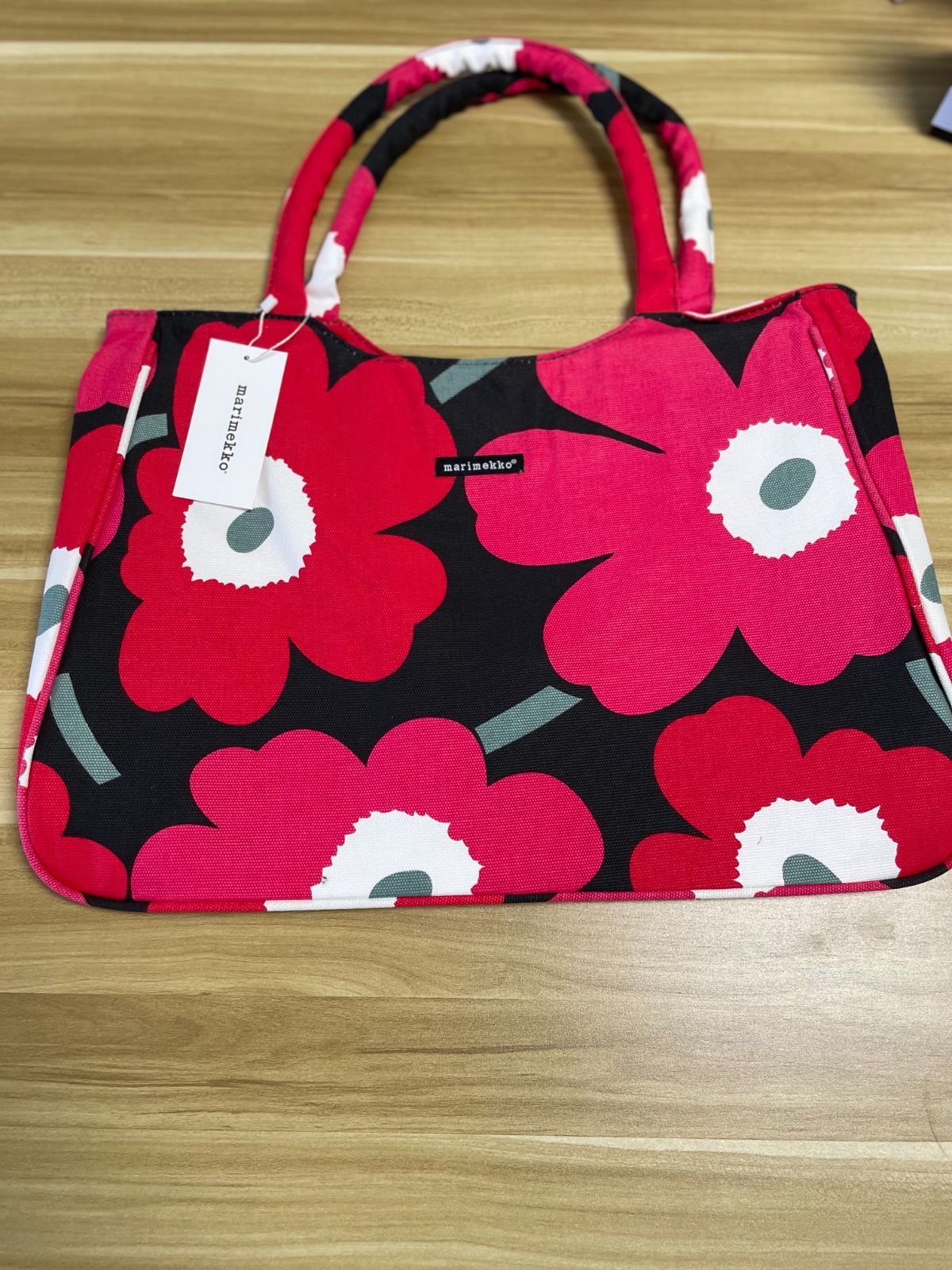 marimekko◆PAPAVER/ショルダーバッグ/キャンバス/　ウニッコ　トート　花柄