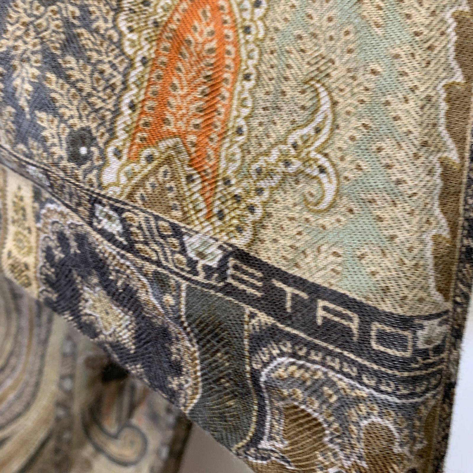 美品 ETRO 大きいサイズ ペイズリー カシミヤ シルク　ニット カットソー ETRO ペイズリー柄 カシミヤシルク 最高級生地 大判ストール