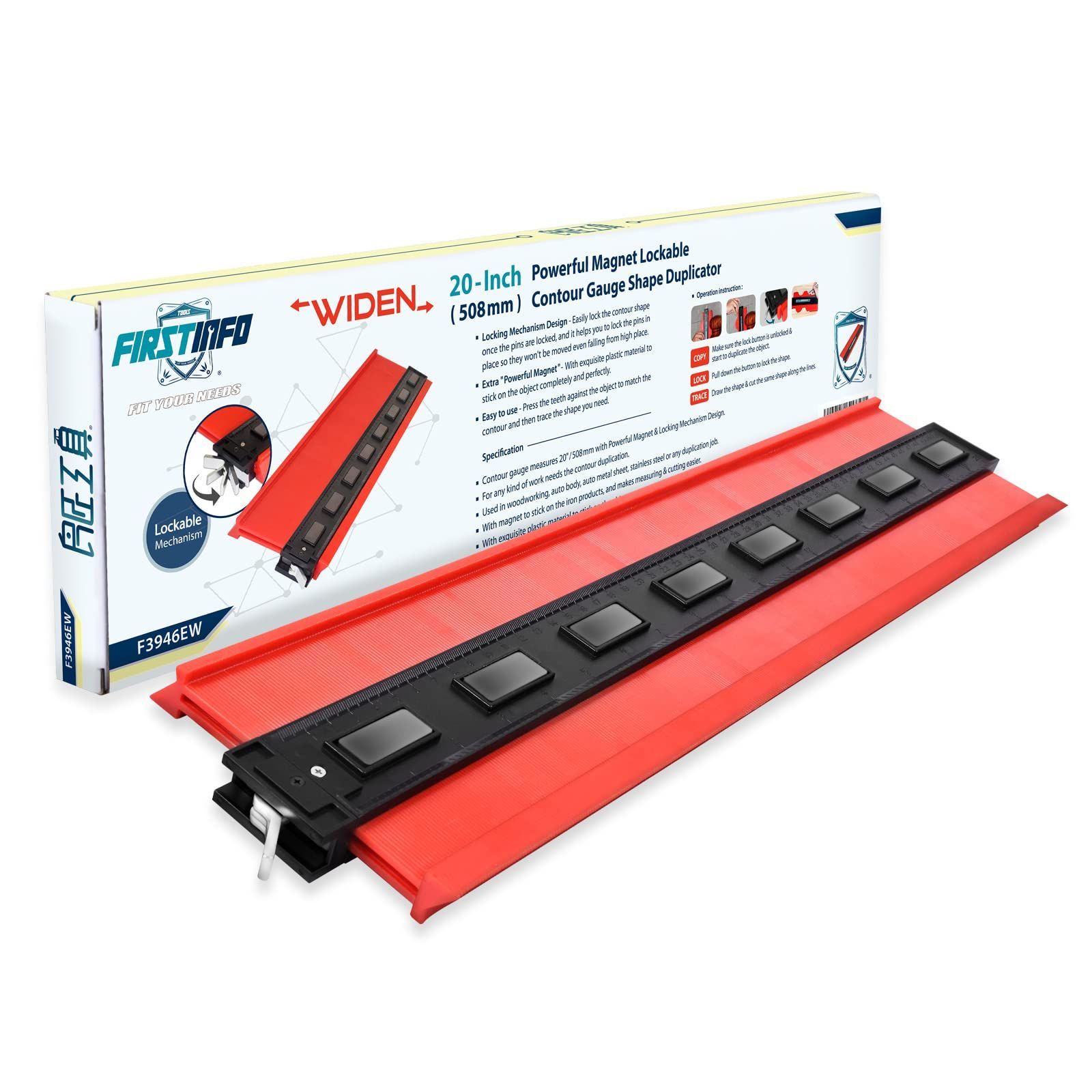 良匠 FIRSTINFO TOOLS 幅広 型取りゲージ 大型 500mmx130mm ロック付き