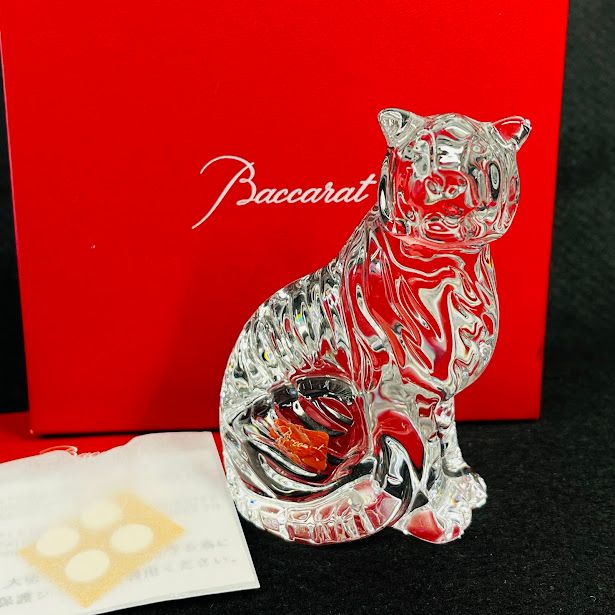 中古】バカラ フィギュリン 虎 トラ タイガー クリスタル 寅 Zodiac