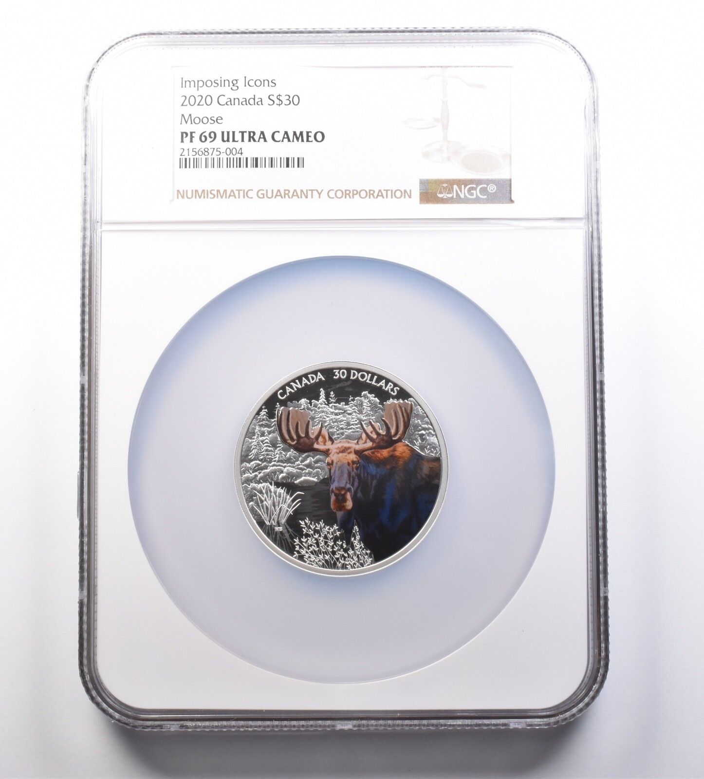 2020年カナダ 30ドル銀貨 インポーシングアイコン ムース PF69 UCAM NGC