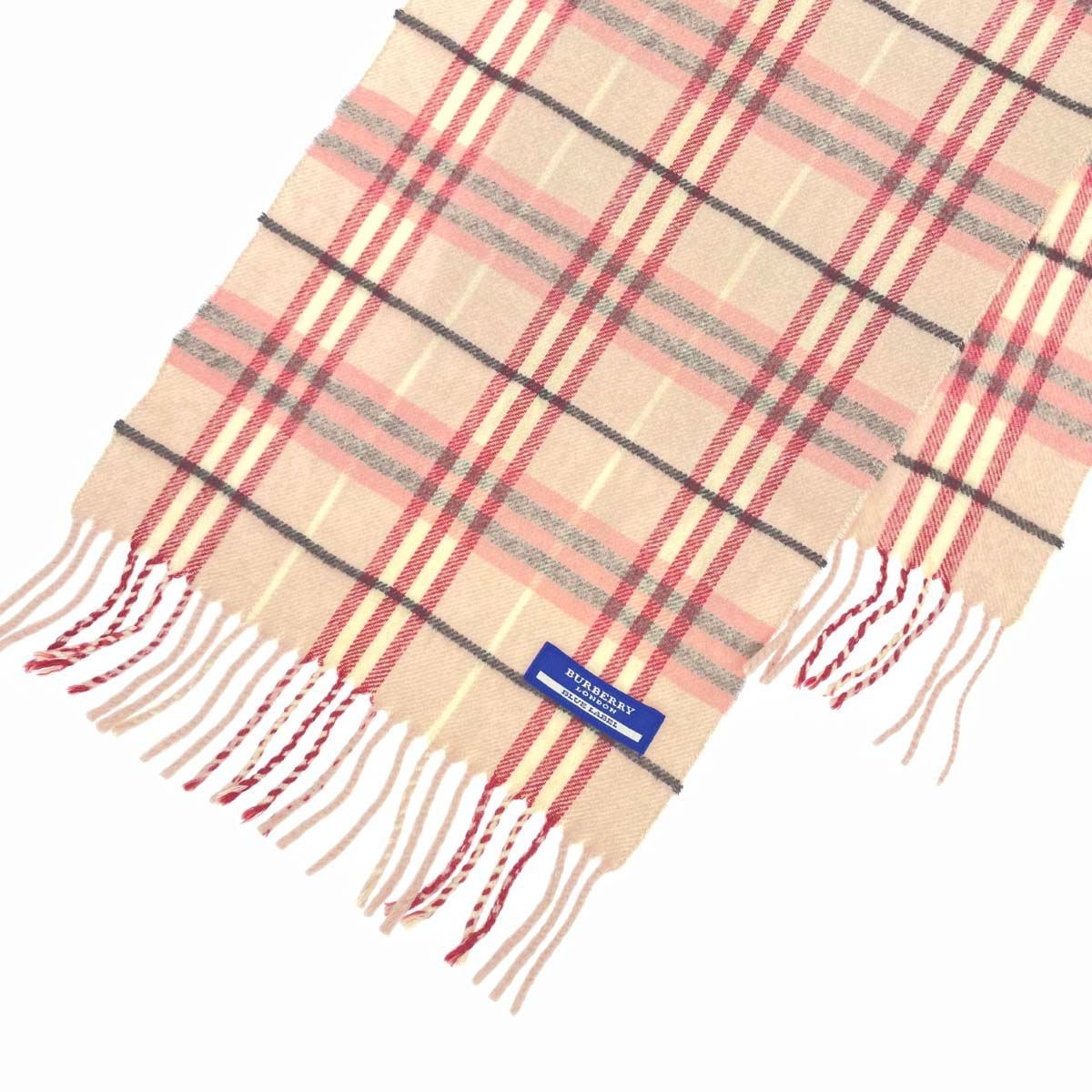 BURBERRY BLUE LABEL ピンク チェック柄マフラー BURBERRY BLUE LABEL チェック柄マフラー BURBERRY BLUE LABEL