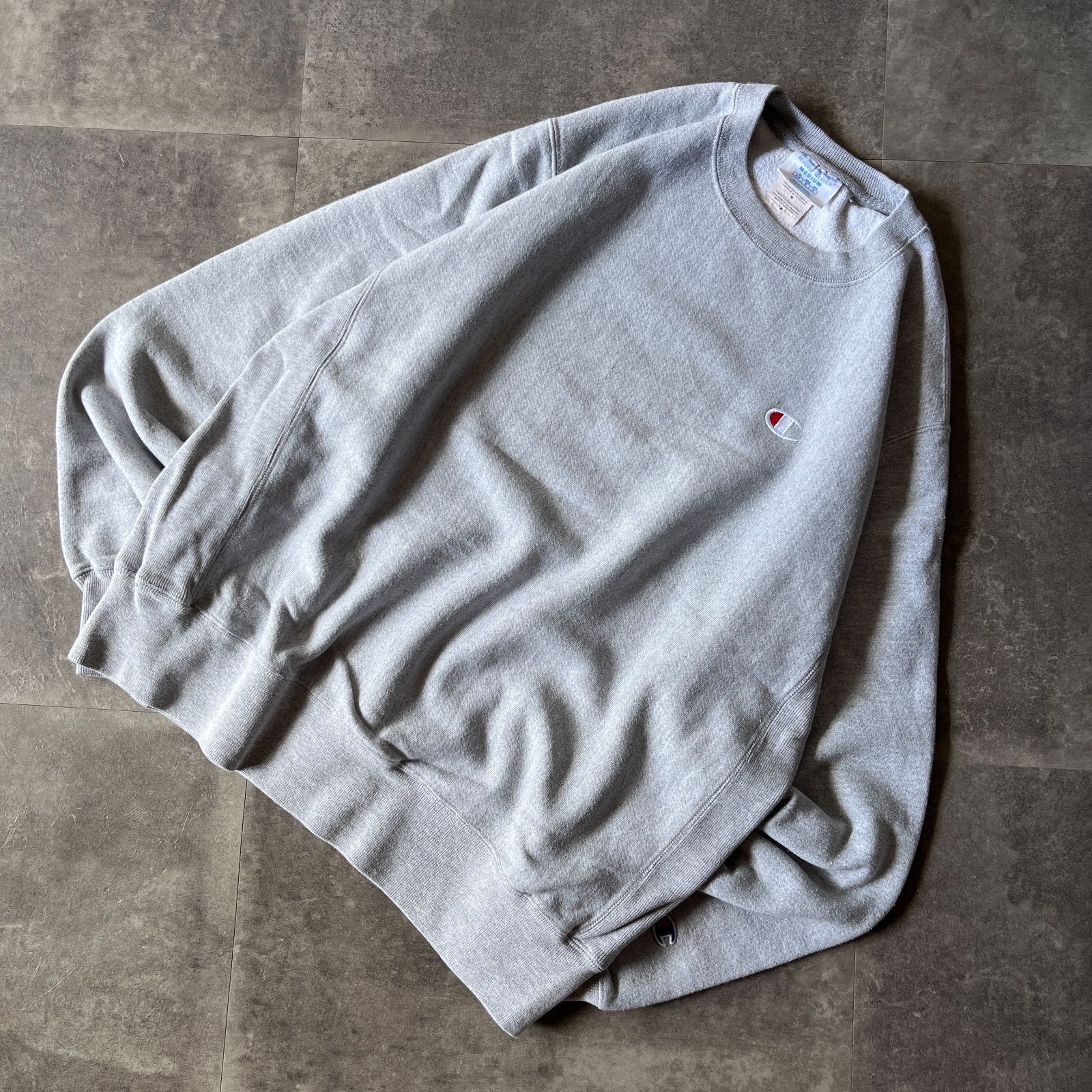 00s Champion リバースウィーブ クルーネックスウェット グレー XL相当 A441 刺繍ロゴ
