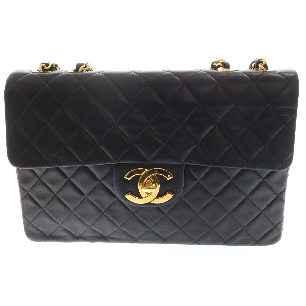 CHANEL (シャネル) デカマトラッセ シングルフラップ ダブルチェーン  