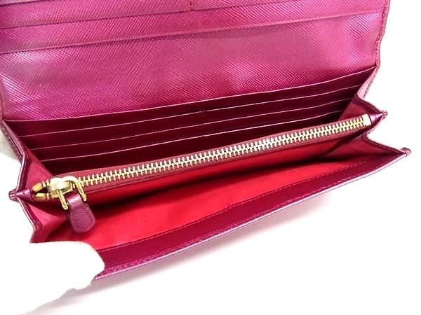 PRADA ピンク 二つ折り財布 サフィアーノレザー プラダ 長財布 二