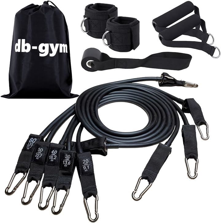 db-gym 柔道整復師 トレーナー監修 トレーニングチューブ グレー・ブラック トレーニングゴム 筋トレチューブ フィットネスチューブ チューブトレーニング アスリート用 200lbs 90kg