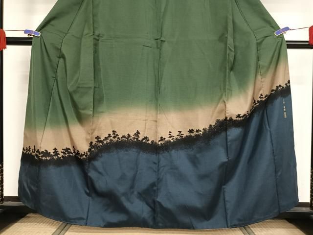 平和屋着物○上質な紬 木目文 正絹 逸品 AAAW4066np
