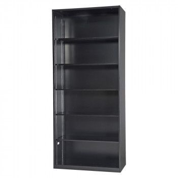 豊國工業 壁面収納庫深型オープンH2100 ブラック HOS-O2X-B CN-10色 ブラック